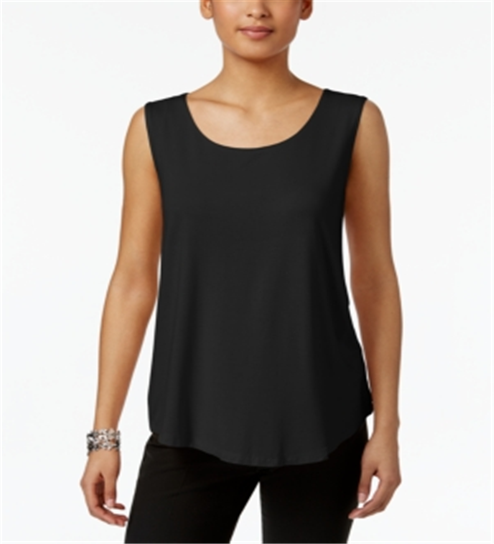JM Collection Women's Scoop Neck Tank Top Green Size XX-Large