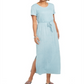 Style & Co Women's Textured Tie Waist Maxi Dress Blue Size Small