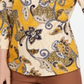 Charter Club Women's Printed Cotton 3/4 Sleeve Top Yellow Size Medium