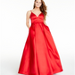 B Darlin Junior's V Neck Ball Gown Red Size 3/4