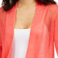 Alfani Women's Mixed Stitch Open Front Linen Blend Cardigan Red Size Medium