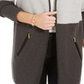 Charter Club Women's Milano Colorblocked Cotton Completer Sweater Gray Size Petite Medium