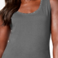 Karen Scott Women's Embellished Scoop Neck Tank Top Gray Size Medium