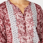 Style & Co Women's Floral Long Sleeve V Neck Top Red Size Medium