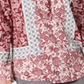 Style & Co Women's Floral Long Sleeve V Neck Top Red Size Medium