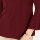 Charter Club Women's Bell Sleeve Keyhole Top Red Size Small