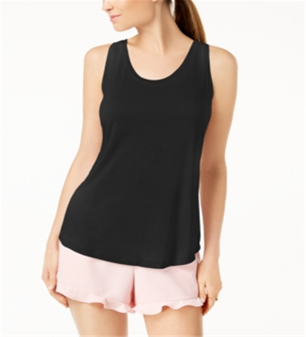 Maison Jules Women's Scoop Neck Tank Top Black Size XX-Large