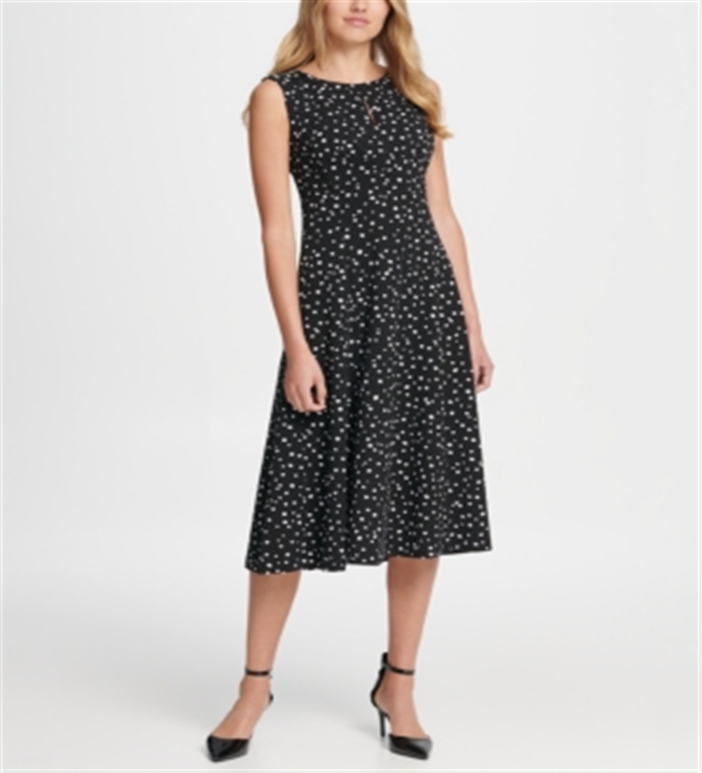 DKNY Women's Sleeveless MIDI Dress Black Size 8
