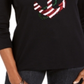 Karen Scott Women's Sequined Anchor Top Black Size L
