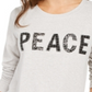 Style & Co Women's Peace Graphic Sweatshirt Gray Size Petite Small