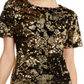 INC International Concepts Women's Sequin Dress Yellow Size Petite