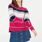 Maison Jules Women's Striped Metallic Chenille Sweater Purple Size Medium