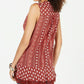 Style & Co Women's Printed Lace Trim Tunic Red Size Small