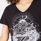 Style & Co Women's Graphic Print  Hem T-Shirt Black Size X-Large
