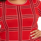Charter Club Women's Plus Metallic Plaid Sweater Red Size 3X
