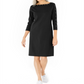 करेन स्कॉट महिला कॉटन स्टड स्विंग ड्रेस काला, छोटा आकार