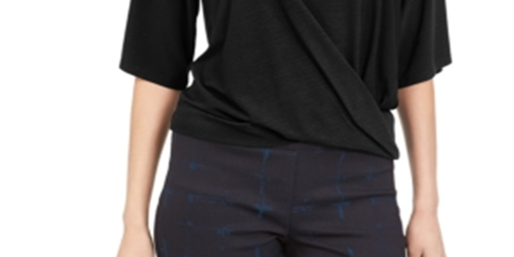 Alfani Women's Twisted Top Black Size Large
