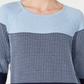 Karen Scott Women's Cotton Colorblocked Sweater Blue Size Petite Small
