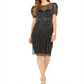 Adrianna Papell Embellished Illusion Sheath Dress Black Size 4