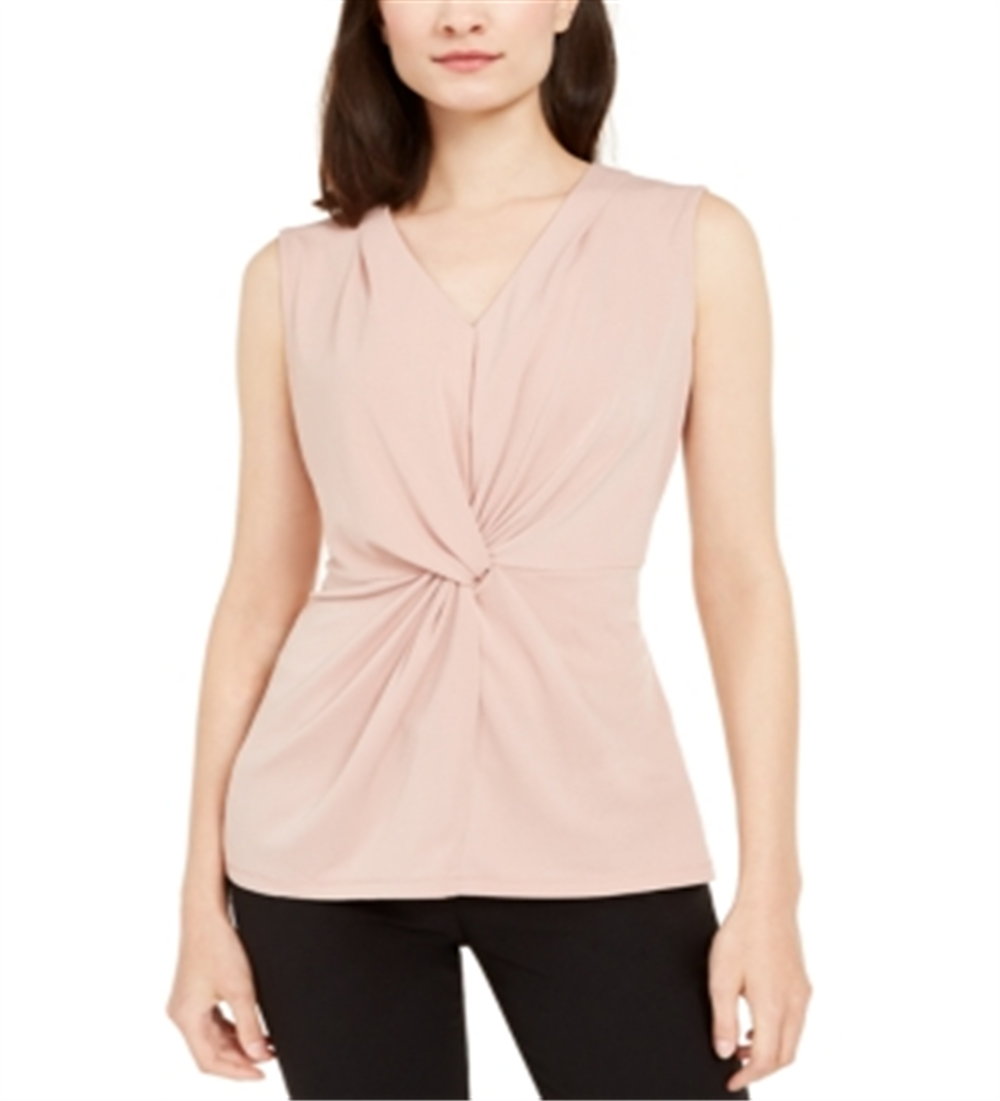 Alfani Women's Twist Front Sleeveless Top Pink Size Petite L