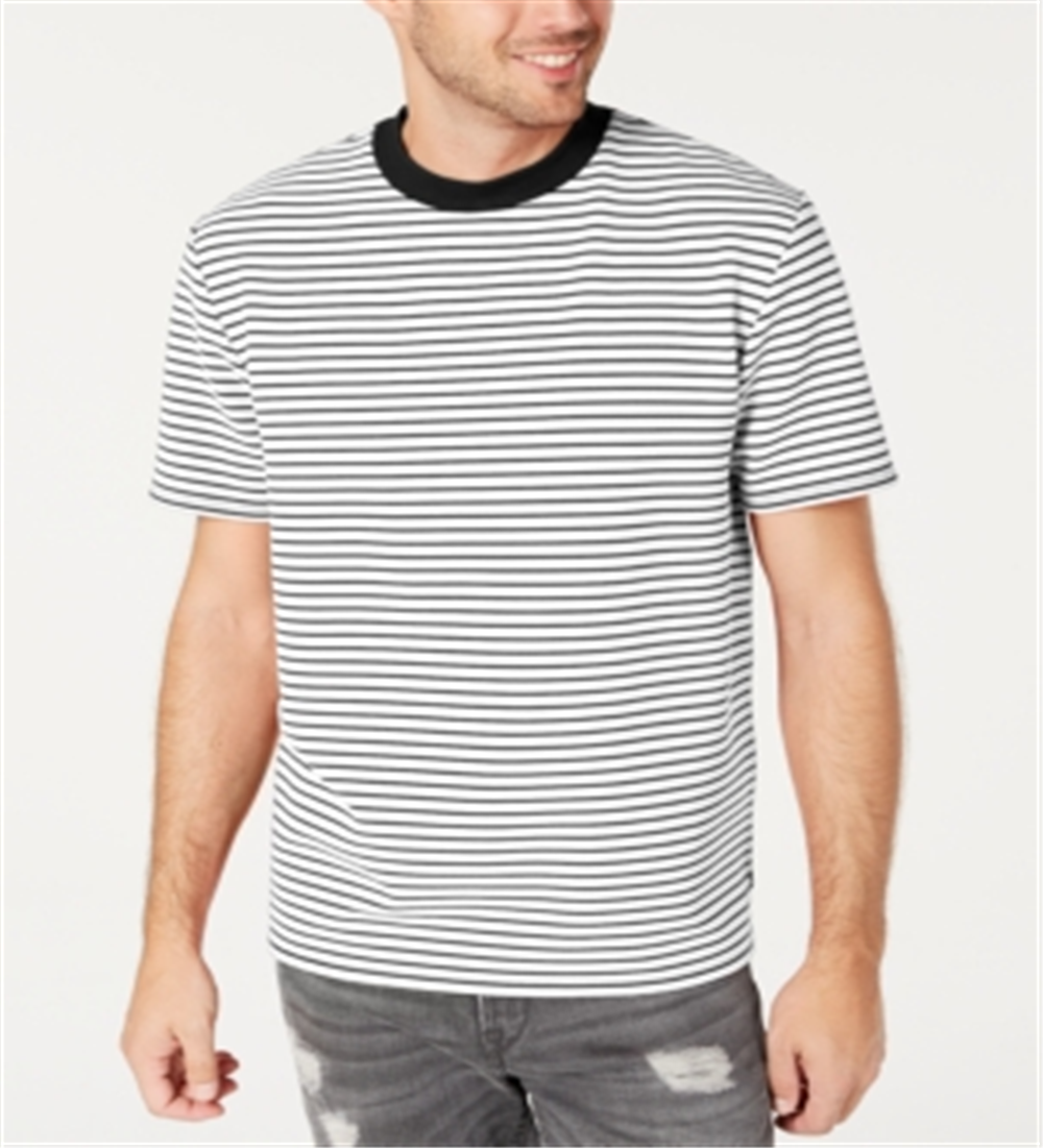 Guess Men's Striped T-Shirt White Size XX-Large
