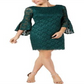 Jessica Howard Women's Bell Sleeve Above the Knee Sheath Dress Green Size 10