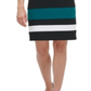 Tommy Hilfiger Women's Color Block Sleeveless Jewel Neck Knee Length Wear to Work Sheath Dress Black Size 18
