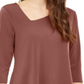 Alfani Women's Asymmetrical Hem 3/4 Sleeve Top Pink Size Small