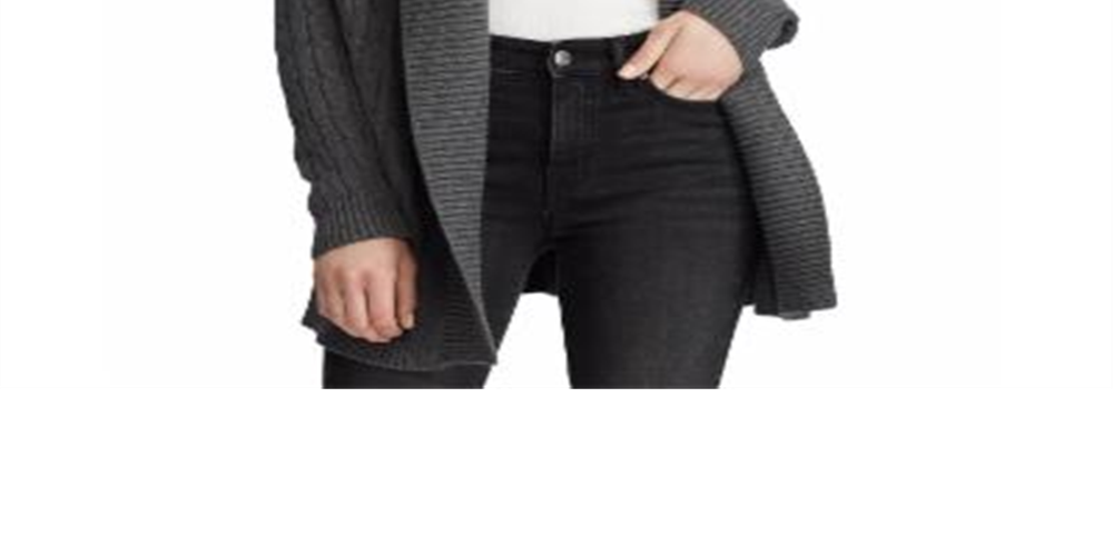 Ralph Lauren Women's Cable Knit Shawl Cardigan Gray Size 34X16