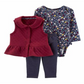 Carter's Girl's 3 pc Legging Set Baby Red Size NEWBORN