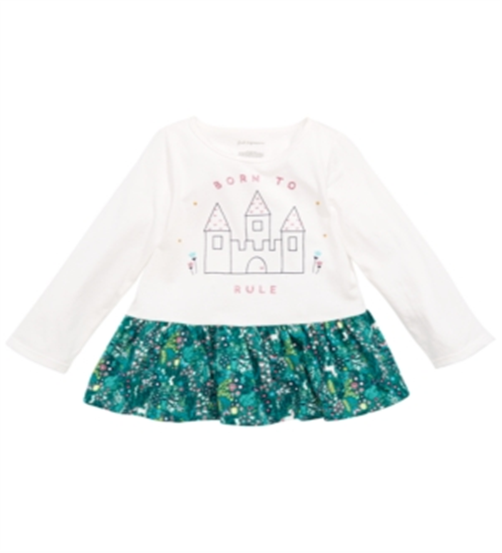 First Impressions Baby Girl's Cotton Peplum Hem Tunic White Size 18MOS