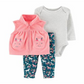 Carter's Girl's Infant Bodysuits Unicorn Pleated Vest Set Pink Size Newborn