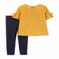 Carter's Toddler Girl's 2 Pc Floral Print Top & Denim Leggings Set Yellow Size 2T