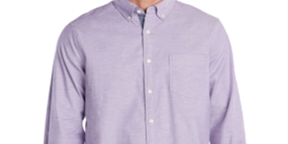 Nautica Men's Solid Oxford Shirt Purple Size Medium
