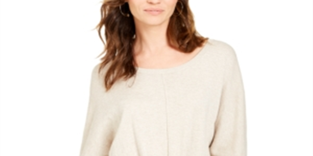 Style & Co Women's Tie Front Sweater Brown Size 2XL