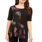 Alfani Women's Asymmetrical Scarf Top Black Size Large