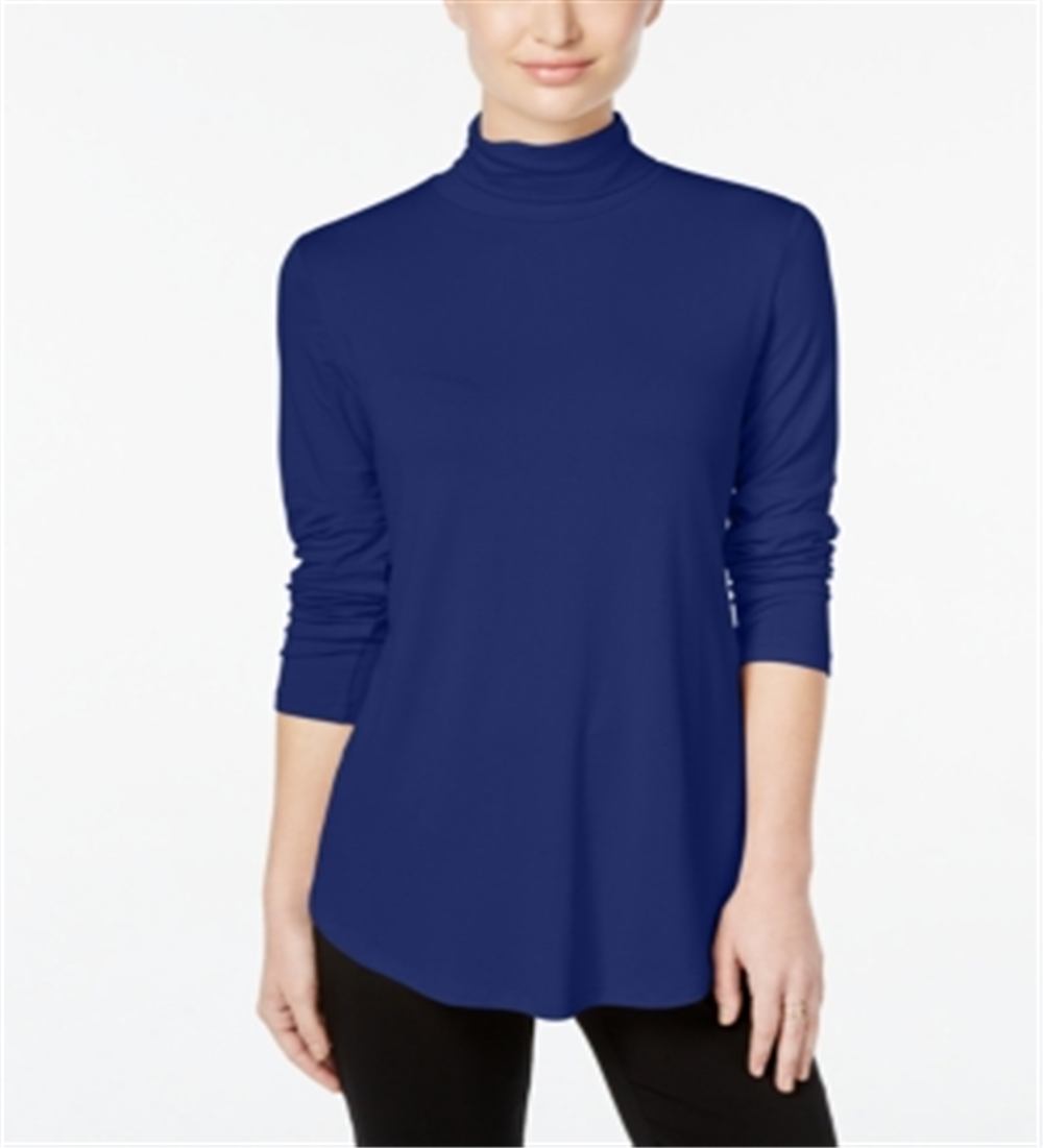 JM Collection Women's Turtleneck Top Blue Size Petite X-Large