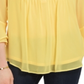 Charter Club Women's Double Ruffle Solid Pintuck Top Yellow Size Medium