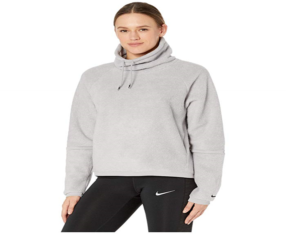 Nike Women's Therma Fleece Cowlneck Training Top Gray Size XS