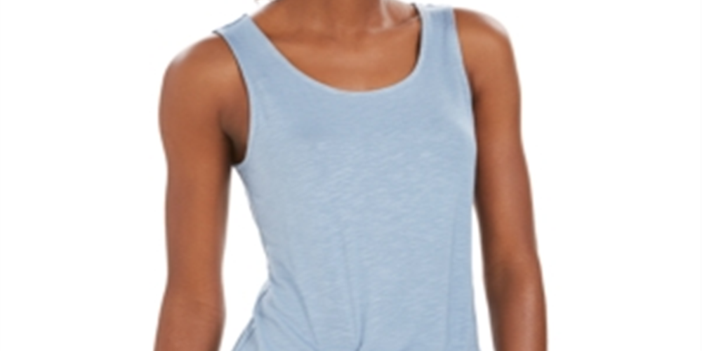Style & Co Women's Tie Front Sleeveless Top Blue Size XX-Large