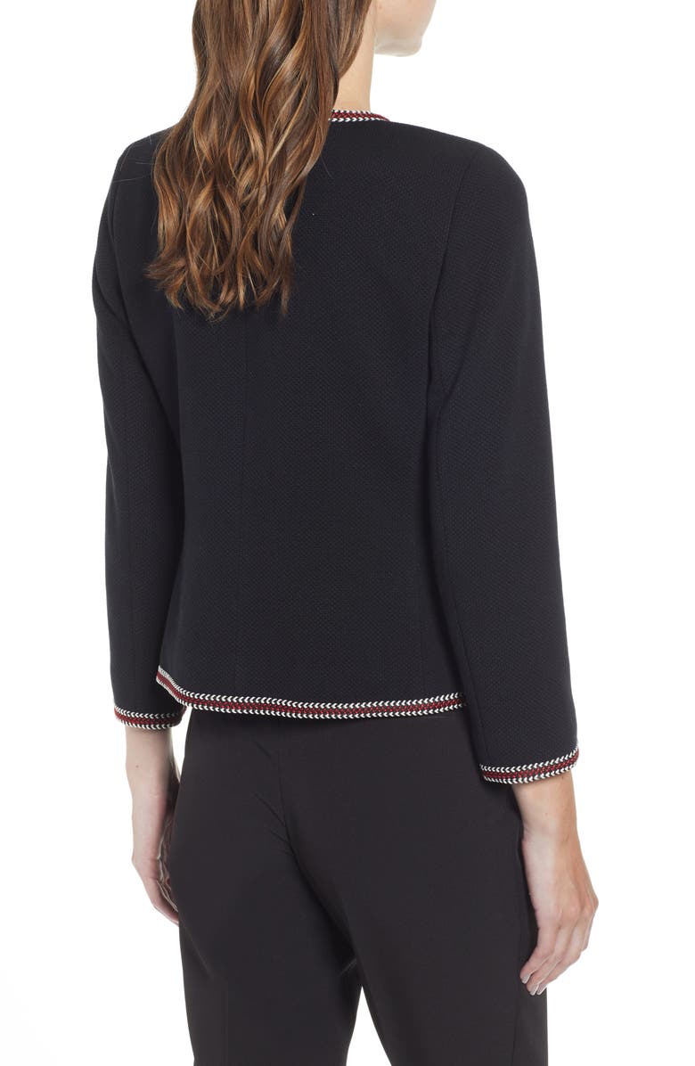 Anne Klein Braid Trim Short Jacket Black Size 6