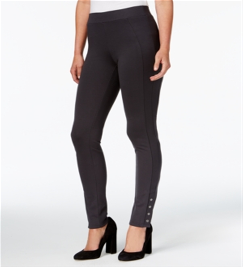 Style & Co Women's Snap Hem Ponte Knit Leggings Gray Size X-Small