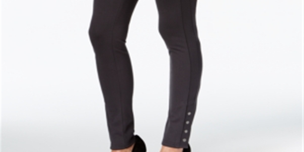 Style & Co Women's Snap Hem Ponte Knit Leggings Gray Size X-Small