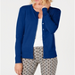 Charter Club Women's Long Sleeve Button Front Cardigan Blue Size Large