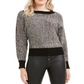 Bar III Women's Metallic Knit Pullover Sweater Black Size X-Small