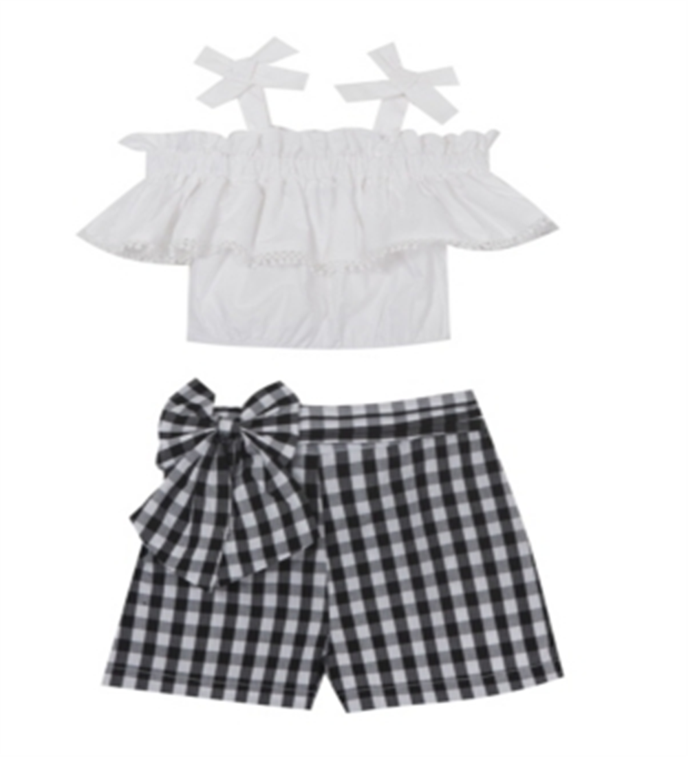 Rare Editions Little Girl's Knit Top and Short Set White Size 5