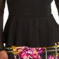 Thalia Sodi Women's Leopard Print Lace Top Black Size Large