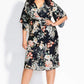 City Chic Women's Trendy Twisted Bell Sleeve Dress Black Size 20W