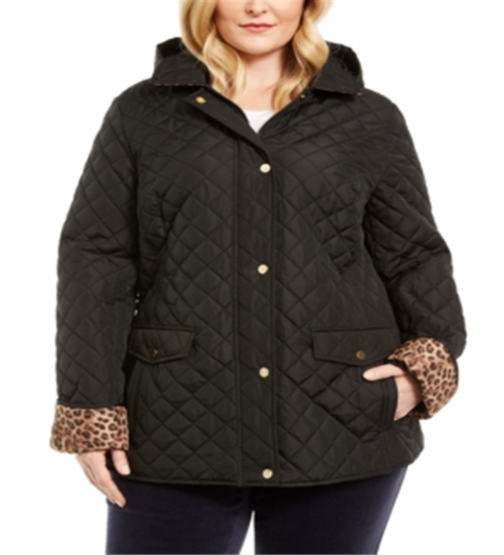 Charter Club Women's Plus Quilted Jacket Black Size 2X