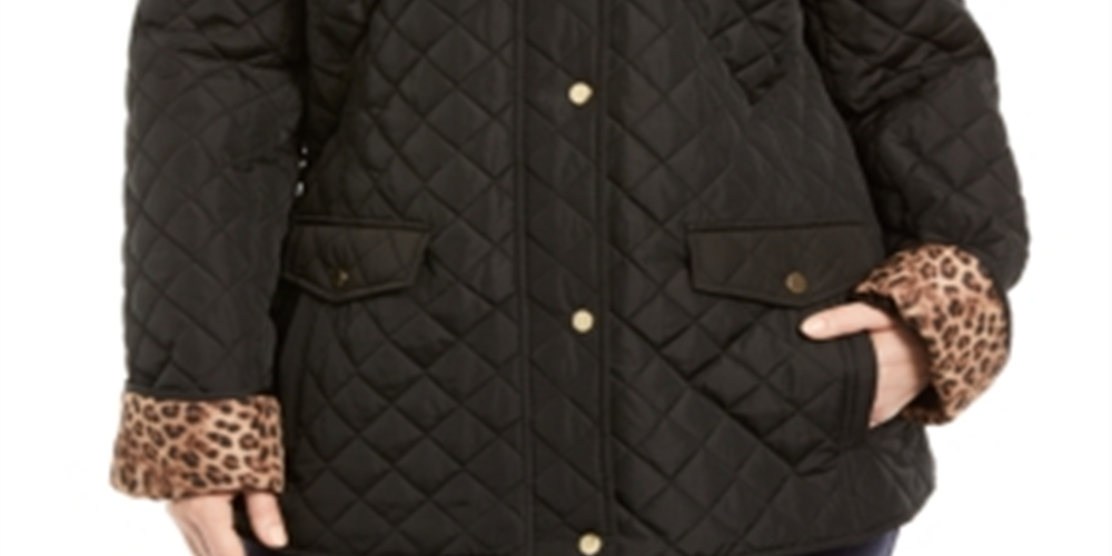 Charter Club Women's Plus Quilted Jacket Black Size 2X